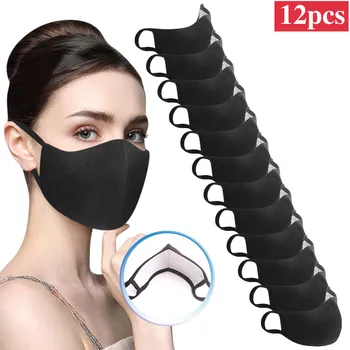 

12PCS DAnd Smog-Washable Mask For Adults Mouth Cover Mouth Caps Facial Mask Face Shield Mondmaskers Masques Mouth Muffle