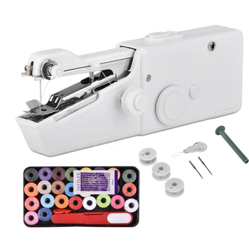 

Portable Mini Handheld Sewing Machine Cordless Electric Stitch Sewing Machines Needlework DIY Clothes Fabrics Stitching Tools