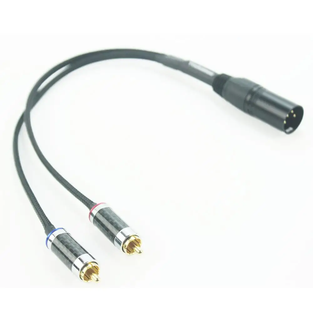 4 Pin XLR to RCA Silver Plated Audio Headphone Adapter Cable 1 FT 0 3M XLR Male