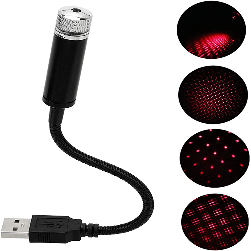 Зарядных порта USB для автомобиля крыши проектор звездного неба светодиодный