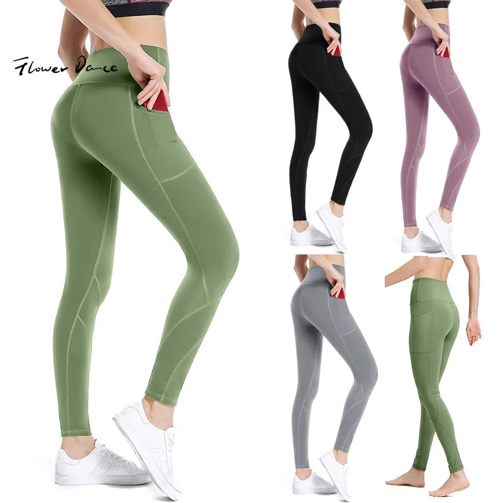 FlowerDance спортивные Леггинсы спортивный женский для фитнеса и зала леггинсы брюки для йоги бесшовный для спорта карман Леггинсы спортивные штаны