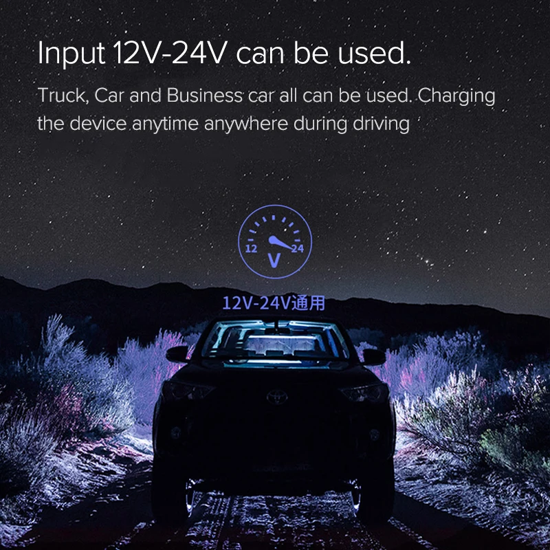 Xiaomi 70mai разветвитель прикуривателя 12V to 24V 4.8A прикуриватель автомобильный адаптер