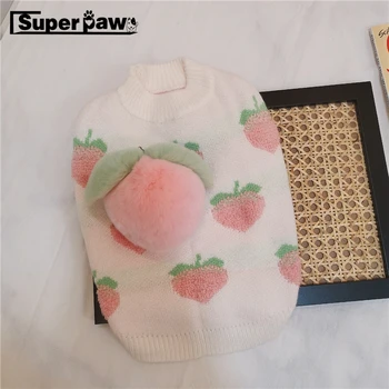 

Cute Dog Peach Sweater Winter Warm Clothes Pet Puppy Hoodie French Bulldog Pug Teddy Jacket Coat for Small Medium Dogs LDC26