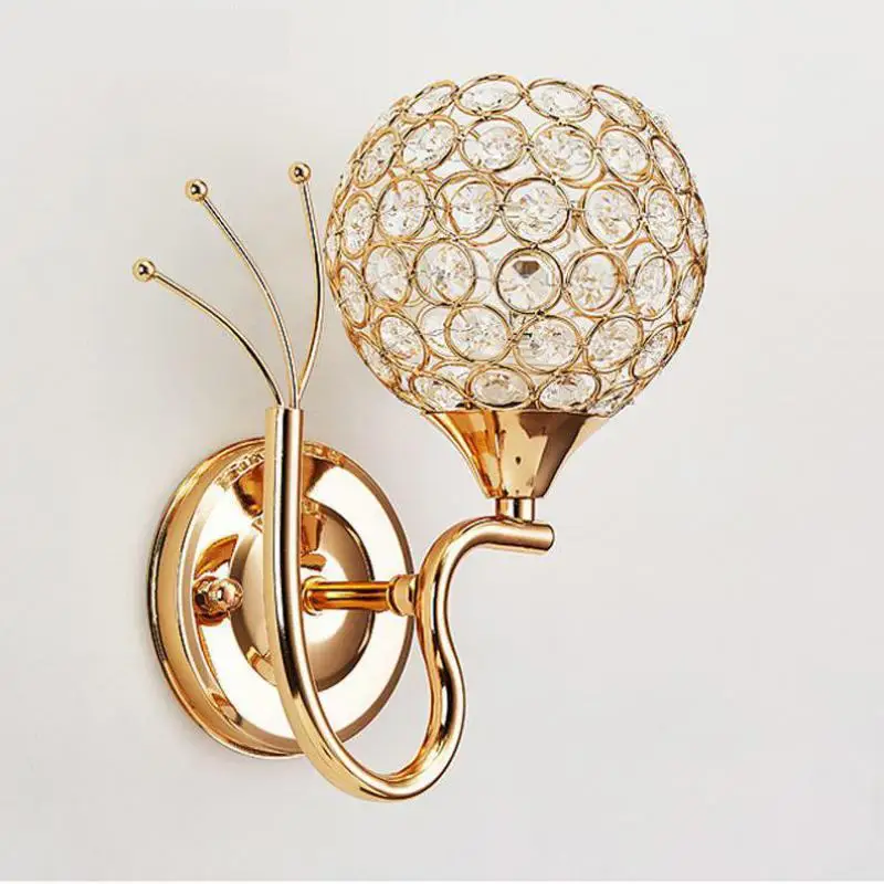 Esquerda e Direita Lâmpada de Parede de Prata Prata de Ouro Sala de Cabeceira Lâmpada de Parede Par de Cromo um Luz Sconce da de Ouro Foyer Quarto Luz Sconce Cristal 9 chrome prata arandela lâmpada de parede foyer