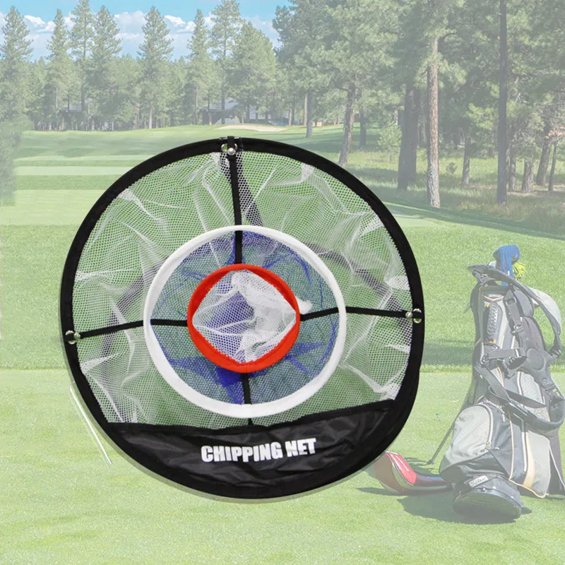 

Golf Pop UP Indoor Outdoor Chipping Pitching Cages Mats Practice Three Floors Net Golf Training Aids Net for Golf Beginners