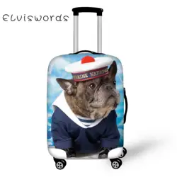 ELVISWORDS толстые аксессуары для путешествий милый Французский бульдог Печать Эластичный багаж защита водонепроницаемое покрытие чемодана