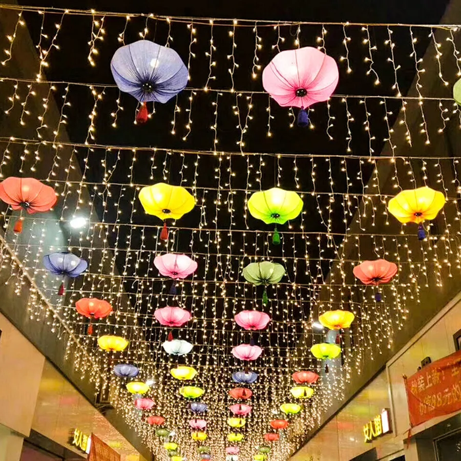  Thrisdar 10*1M 448 LED Curtain Icicle String Light Christmas Fairy Light Outdoor Garden Wedding Par - 4000164362440