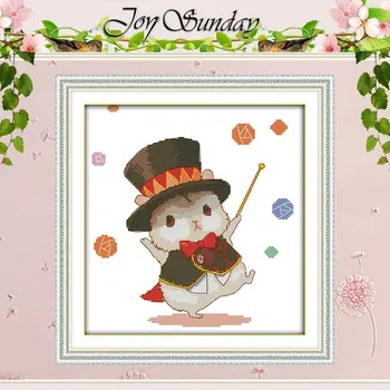 

The little hamster magician Counted Cross Stitch 11CT 14CT Cross Stitch Set Wholesale Cross-stitch Kit Embroidery Needlework