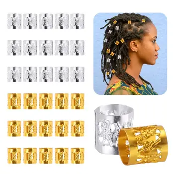 

200pcs Dreadlocks Hair Cuffs Durable Thick Metal Hair Decorations Hair Braid Rings for Girls Women Ladies