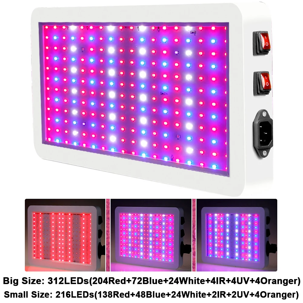 LED Plant Growing Light 81-312LEDs Full Spectrum 25W-80W for Indoor Plants Veg and Flower Fixtures with Daisy Chain Function D30