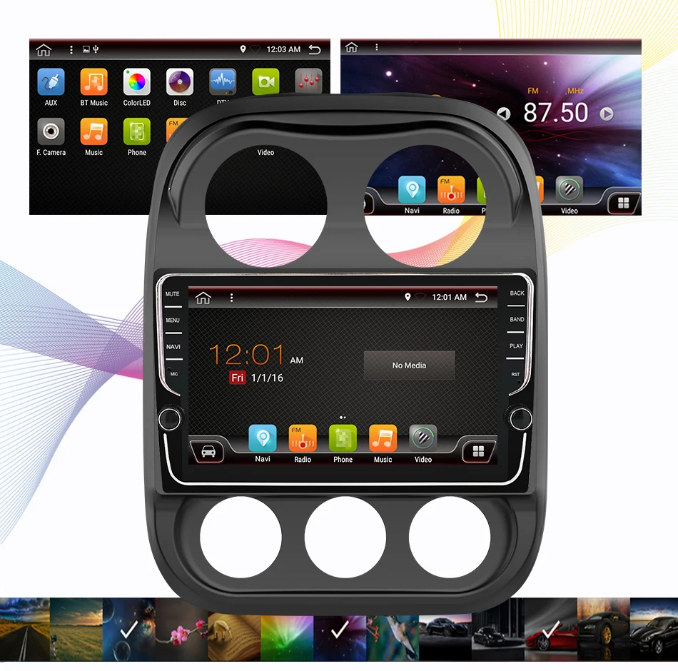 Eunavi 9 дюймов Android 9,0 2 Din автомагнитола gps Navi Стерео для JEEP Compass Патриот радио 2007- wifi 4G+ 64G RK3399