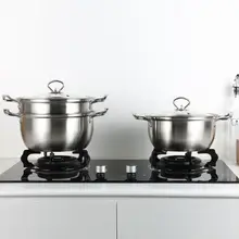 Кастрюля для супа, пароварка для супа из нержавеющей стали, однослойная двухслойная Пароварка, кастрюля для супа, молочный горшок, каша, горшок, горячий горшок, кухонные кастрюли, плита