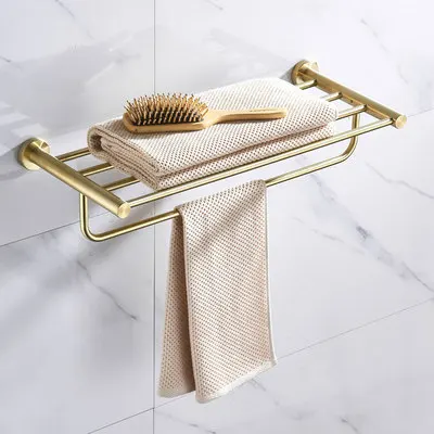 Аксессуары для ванной комнаты вешалка для полотенец, держатель для бумаги держатель для туалетной щетки держатель для полотенец крючок матовый золотой аксессуары для ванной 304 нержавеющая сталь - Цвет: towel rack