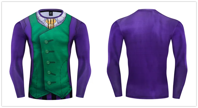 The Joker Cosplay Costume Premium 3D Printed Costume Compression T-shirt Finess Gym Quick-Drying Tight Tops