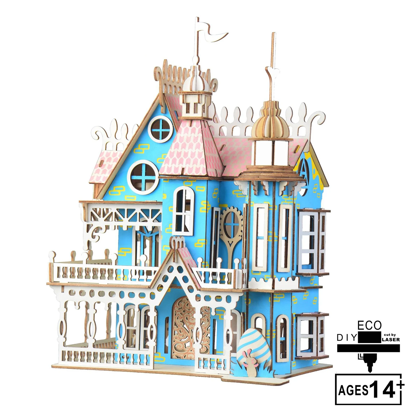 

3D Wooden Puzzle Toys High-Precision Laser Cutting Jigsaw Architecture House DIY Hand-made Assembly Kit Best Gift For 8+