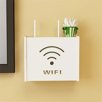 

Wireless Wifi Router Storage Box Plastic Wall Shelf Hanging Plug Board Bracket Storage Box Cable Storage Organizer Home Decor