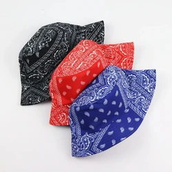 Paisley Bandana Panama Bucket Hat For Women Cashew Print Hat Reversible Basin Hat Bob Men Sun Fishing Fisherman Hats Hip Hop Cap