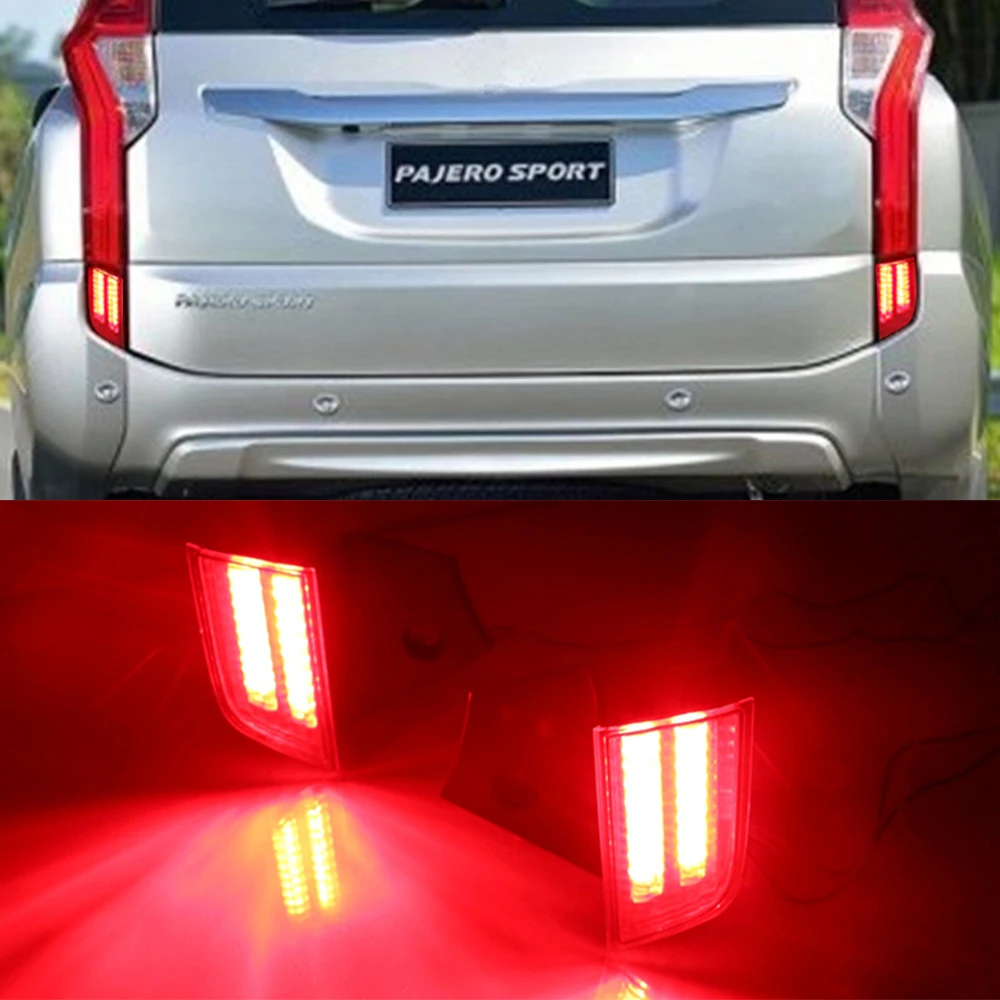 2 шт. отражатель для Mitsubishi Montero Pajero Sport 2015 2016 2017 2018 Автомобильный светодиодный