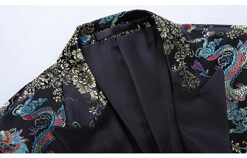 Shenrun для мужчин осень зима блейзер Мода Дракон узор Высокое качество Slim Fit Куртка Жених певец и ведущий сценический костюм для вечеринки