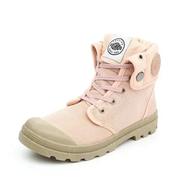 

New High-top Canvas Women's Boots Flat-bottom Climbing Martin Boots Spring Autumn Outdoor Fashion Comfortable Lace Ankle Boots