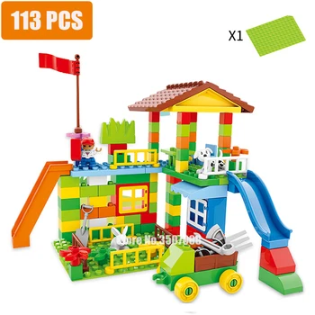 

113/226 PCS Big Building Blocks ABS Children Educational DIY Amusement Park Assemble Bricks Compatible Blocks Kids Toys