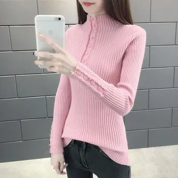 

Sweater women's half high neck pure wool sweater new type of knitting bottoming sweater in autumn and winter women's