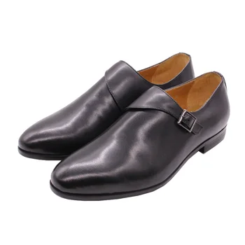 

Handmade Children Genuine Leather Dress Shoes Monk Strap Loafer School Party Wedding Black Brown Formal Luxury 2020 hot selling