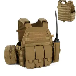 Gilet tactique en Nylon Molle, armure corporelle, transporteur de chasse, accessoires Airsoft, gilet militaire de camouflage de Combat de poche 6094 