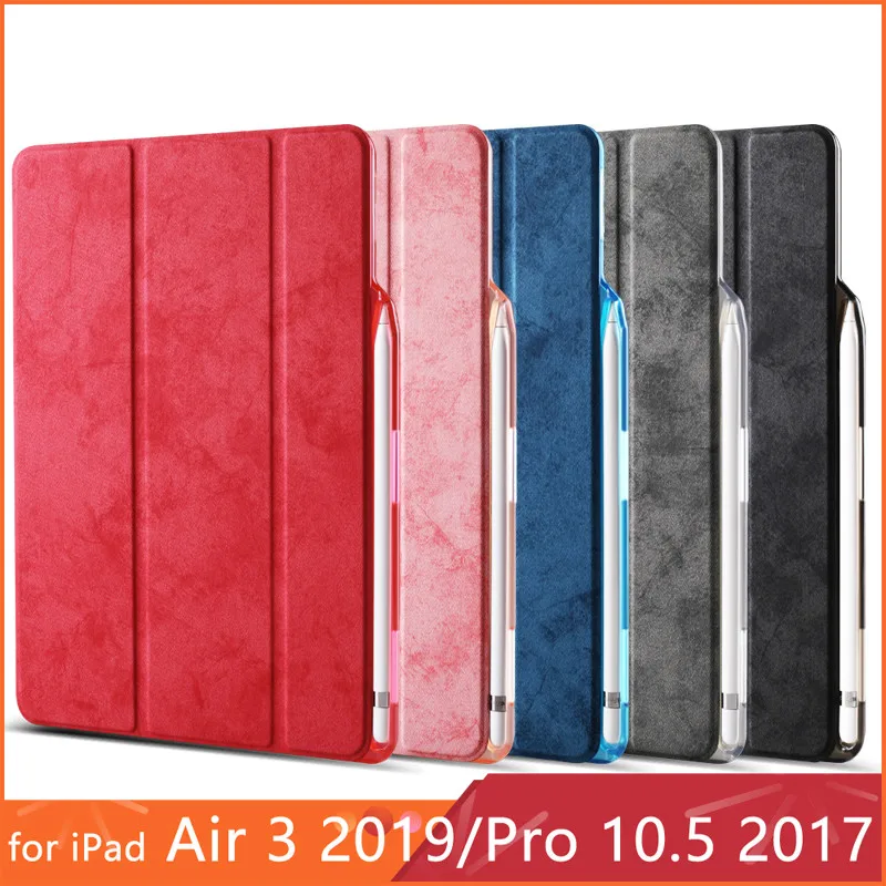 

For iPad Pro 10.5 Case with Pencil Holder for iPad Air 3 Case 2019 Cover PU Leather Soft Back Funda Coque for iPad Air 2019 Case