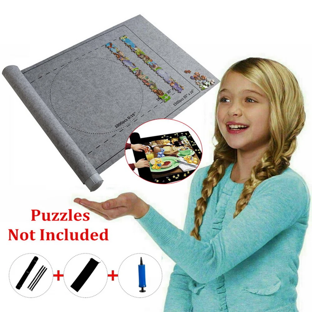 1500/2000 PCs Puzzle Accessories Portable Travel Professional Blanket Puzzles Roll Mat Felt Storage Bag |