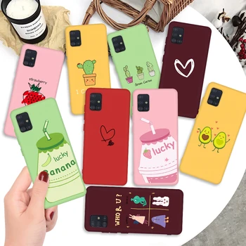 

For Samsung Galaxy A51 A71 Case Couples Cartoon Lovely Heart Painted Silicone Cover For Samsung A50 A70 A50 70 51 71 Case Fundas