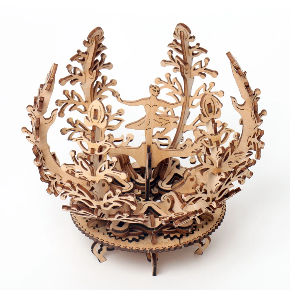 3D деревянная головоломка креативная танцующая девушка механическая Цветочная