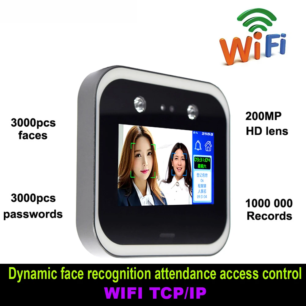 Сенсорный экран 5 дюймов 3000 шт. Wi Fi TCP/IP динамическое Распознавание лиц контроль