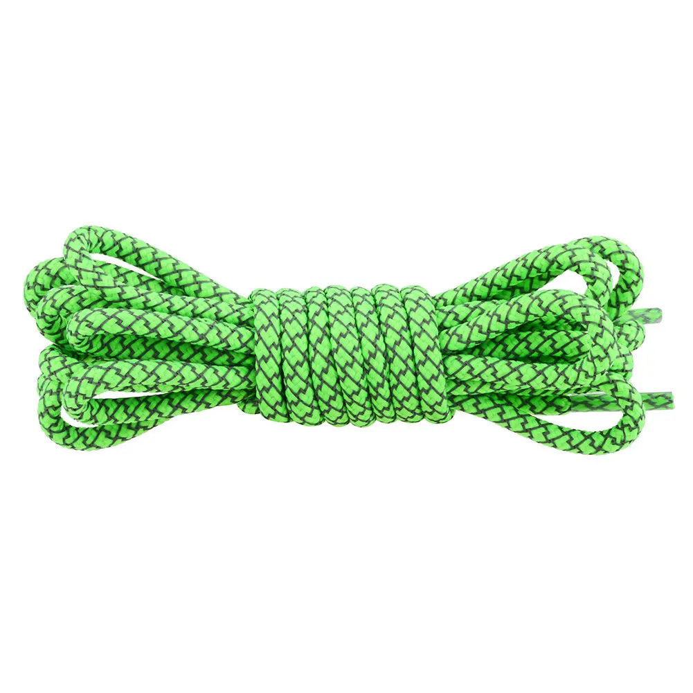 Light Green 1 пара флуоресцентных кроссовок, шнурки, спортивные шнурки, светоотражающие круглые шнурки, обувь, кружева, светлый шнурок, аксессуары для обуви 100/120 см - Цвет: Light Green