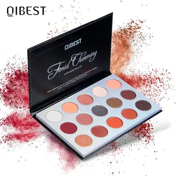 

QIBEST 15 Colors Metallic Professional Eyeshadow Palette Waterproof Liquid Eyeshadow Glitter Eye Shadow Shimmer Makeup TSLM2