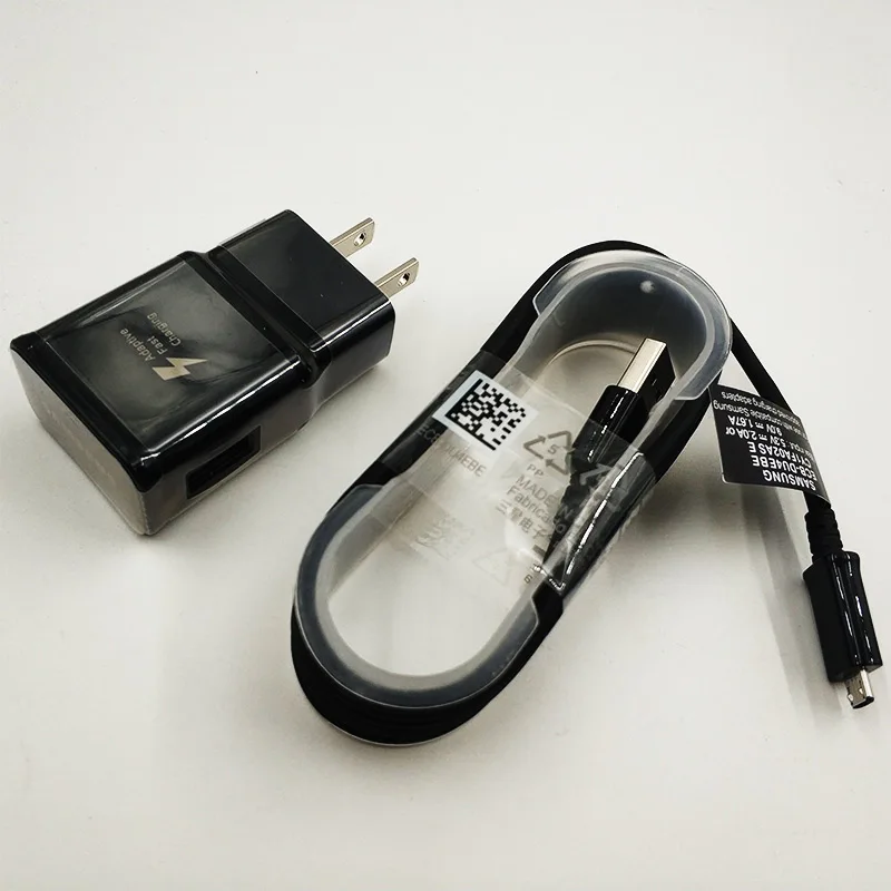 Samsung US Plug быстрое зарядное устройство адаптер Быстрая зарядка 150 см Micro USB кабель для Galaxy S6 S7 Edge A3 A5 A7 Note 5 4 J7 J5 J3 J1 - Тип штекера: Charger and Cable