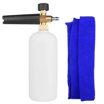 

1000Ml Snow Foam Lance Foam Cannon Foam Blaster 1/4Inch Quick Connector for Pressure Washer-Gun with Car Washing Towel