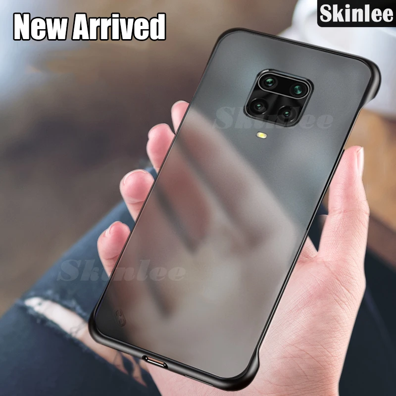 Чехол Skinlee для Xiaomi Redmi Note 9S Прозрачный ударопрочный жесткий чехол рамка без рамки