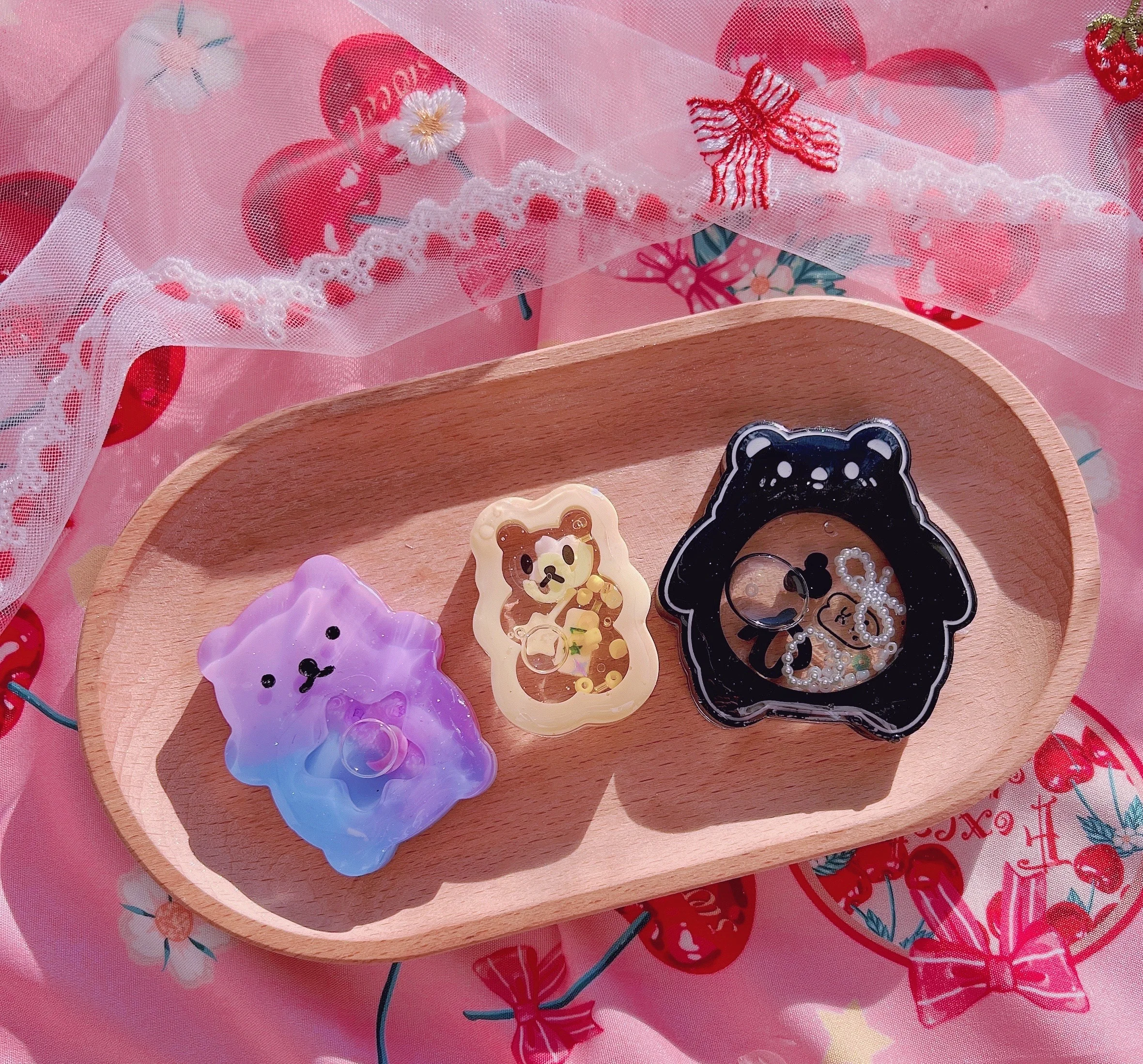 Wsy-199 3D Cute Bear Quicksand Paw Gummy Bear Resin Shaker Mold Stampo In Silicone Replica Fatta A Mano