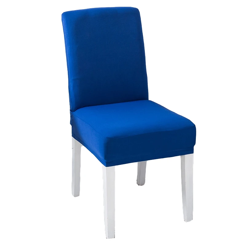 Однотонные эластичные чехлы для стульев для столовой, чехлы для сидений для кухни, для свадебной вечеринки, декоративный стул, высокое качество - Цвет: blue