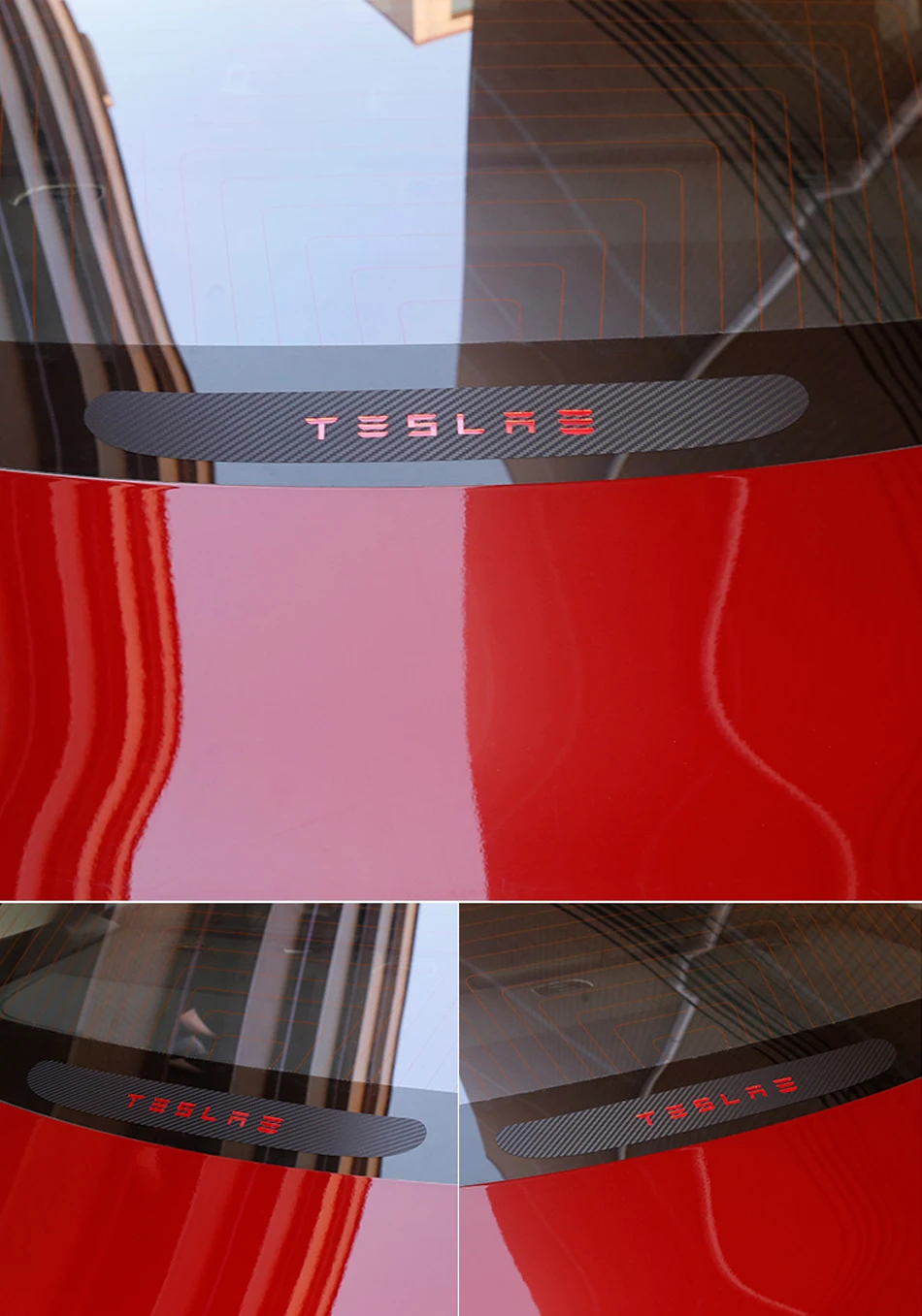Foal горящий 1 шт. задний тормозной фонарь Наклейка 3D наклейка из углеродного волокна для Tesla модель 3 18 19