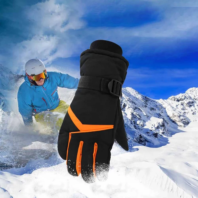 Перчатки для катания на лыжах, полный палец, плотный морозостойкий, термостойкие перчатки для езды на мотоцикле, водонепроницаемые перчатки для езды на велосипеде