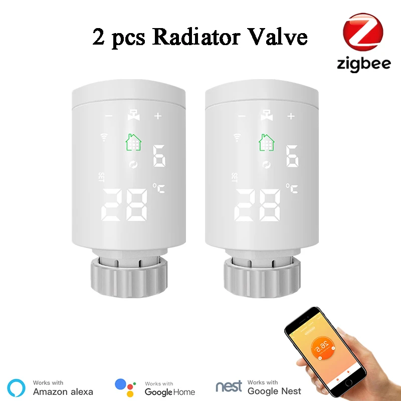 Smart Life Zigbee Smart TRV Radiator WiFi Radiator Actuator Programmable  Radiator Valve Tuya Smart APP Control Alexa Compatible