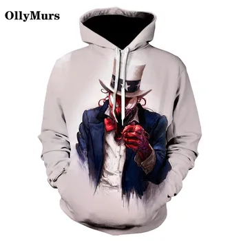 

2020 Thin Hoodie 3D Print Horror Venom Pullover White Bottom Pattern Hoodie Hip Hop Street Wear Sweatshirt Unisex Harajuku Style