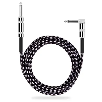 

Guitar Cable, Premium Electric Instrument Bass Cable AMP Cord 1/4 Right Angle to Straight for Electric Mandolin, Pro Audio