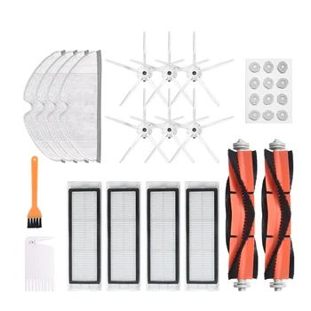 

6 Side Brush + 2 Roller Brush + 4 Filter Net + 4 Mop Cloths Pad + 12 Filter Elements for Xiaomi S6 S5 E35 E2 Robot Vacuum Cleane