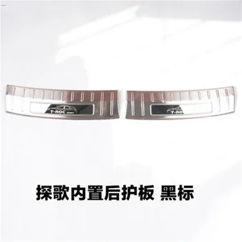 

Car Styling Accessories for Volkswagen T-ROC t roc 2018 Stainless Steel Rear Bumper Foot Plate Protector Door Sill Scuff Sticker
