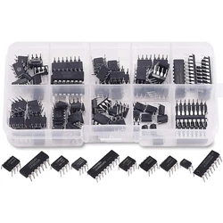 Kit d'assortiment de puces de Circuit intégré, 85 pièces, 10 Types de prises DIP IC pour Opamp minuterie de précision unique Pwm 