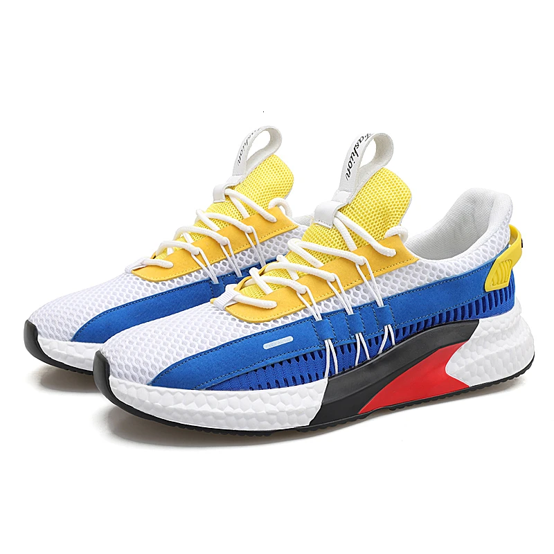 

Shoes Men Light Sneakers High Quality Mesh Breathable Running Man Shoe 2019 New Hot Flyknit Flat Tenis Lace-Up Comfortable Male