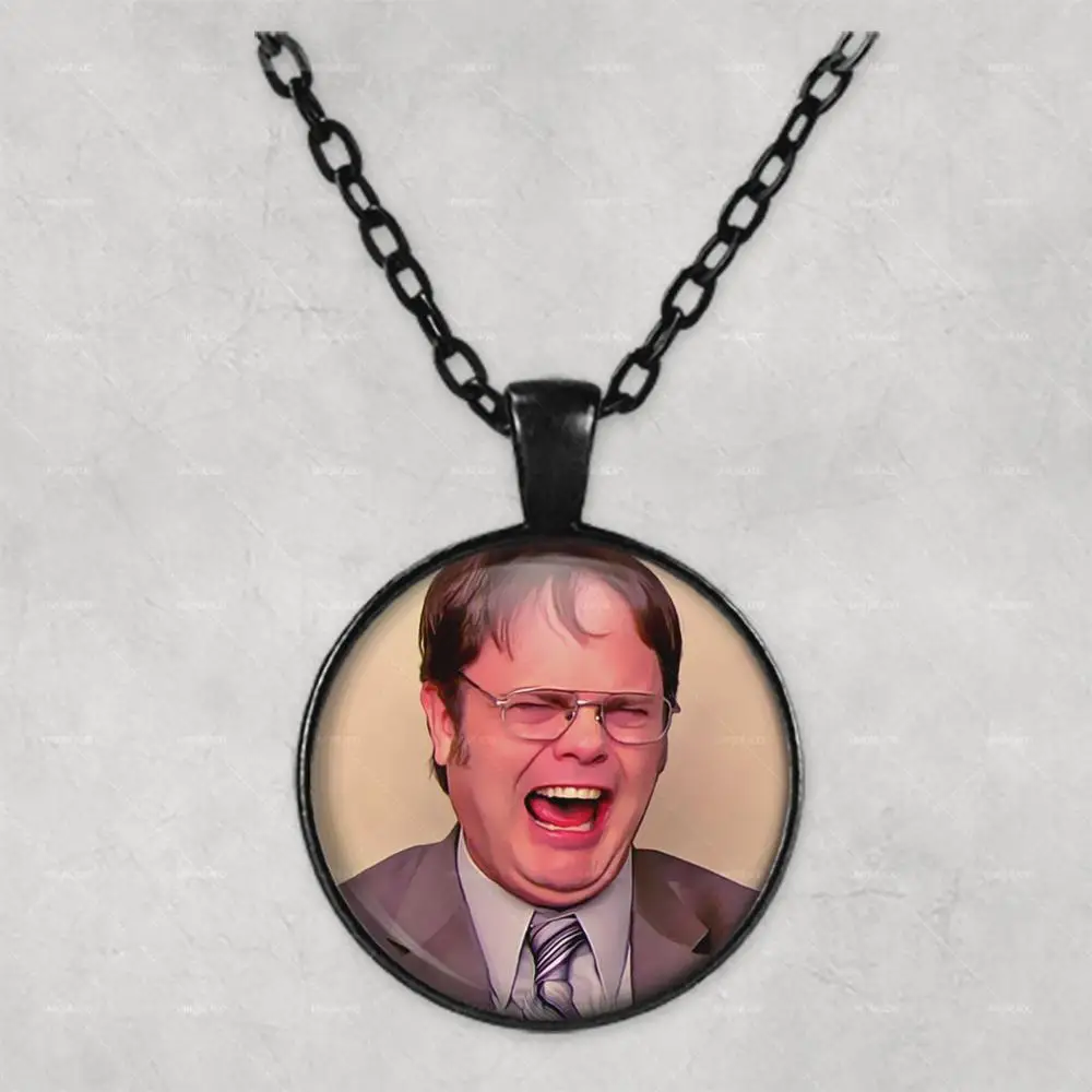 Dwight Schrute Смеющийся персонализированные фото ожерелье ювелирные изделия с